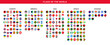 © Monu - flags of the world grouped by continent. national flags of europe america asia africa and oceania. complete country flag reference chart. wavy flag collection with region labels