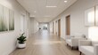 © Design@22 - Mental Wellness Clinic Calming Interior Supportive Healthcare Wide Angle View, modern medical clinic interior, professional healthcare facility, patient care environment