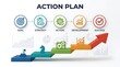 © Andi - Action plan infographic with goal strategy action development success steps