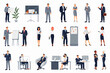 © Anik - corporate character set flat vector illustration on white background business people professional office
