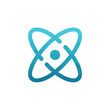 © mat - Abstract atom symbol for science and technology