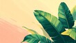 © Na - Lush Tropical Leaves with Calm Pastel Background