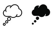 © Zexo - Minimalist Thought Bubble Icons Set Featuring Outline and Solid Vector Graphic Styles for UI Design