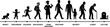 © MdMejbahul - Human life cycle silhouette timeline showing stages from infancy to toddler childhood adolescence and old age