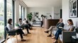 © Williams - Modern Waiting Room Scene With Diverse People Patiently Awaiting Appointments