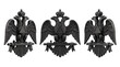© Jelizaveta - Black double headed eagle heraldry emblems, masonic secret society and royal empire power concept