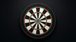 © Muhammad - Classic dartboard isolated on dark background with white space for text with entertainment concentration competition recreation precision challenge bullseye with accuracy