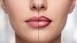 © Nora - Before and after flat undefined lips to contoured ombré lip makeup
