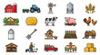 © Cahya - Farm Icons Collection: Barn, Tractor, Animals, Crops