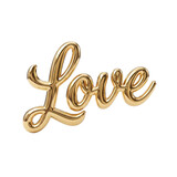 Golden 3d render calligraphic love word typography design asset