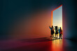 © Konstantin Yuganov - Children in Creative Halloween Costumes Enter Mystical Doorway