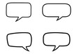 © Imran Designs - Minimalist speech bubble set, hand drawn comic talk clouds, 4 black outline vector icons for chat and communication hand drawing, doodles, outline