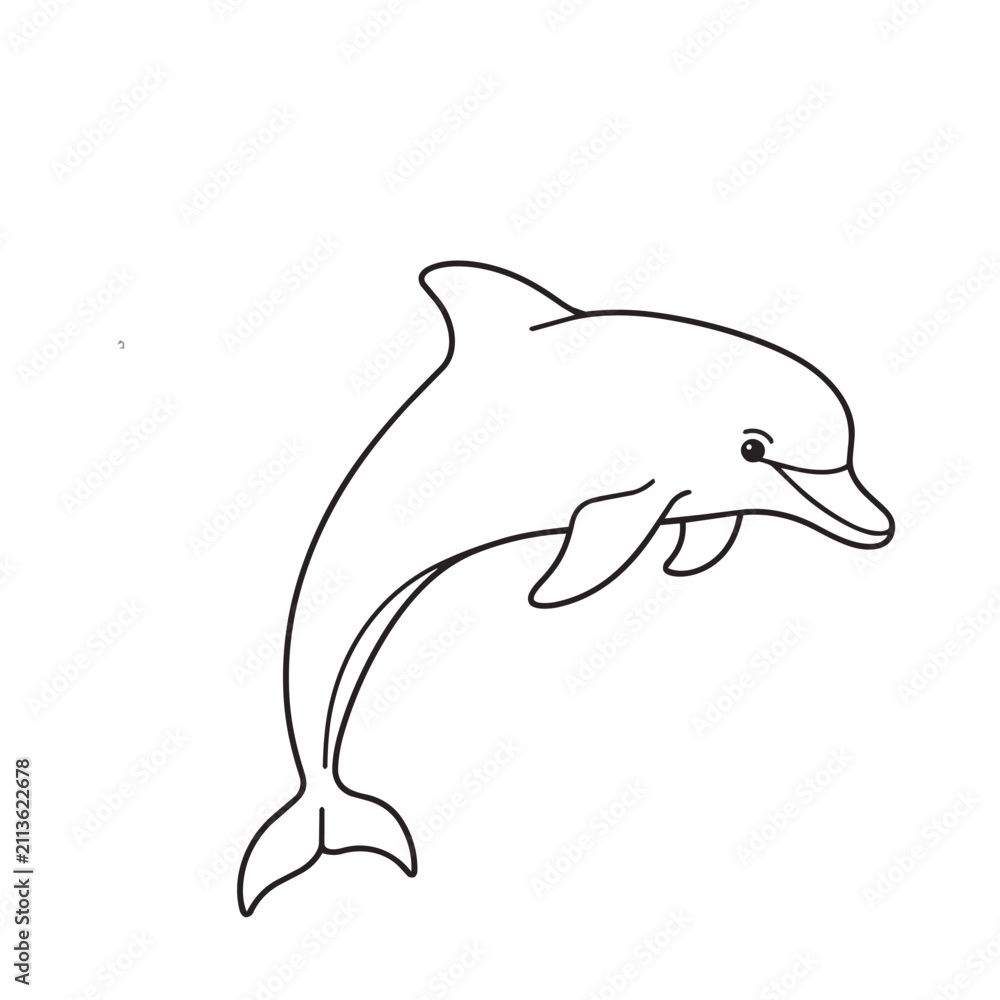 Life Issue Images Vector Dolphin jumping out of water coloring page for kids vector illustration ...