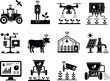 © MDRIAZ - Modern agricultural technology icons depicting smart farming automation data analysis and sustainable practices for efficient