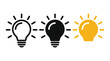 © SMSaidul - Light bulb icon. Idea symbol. Electric lamp vector illustration. Electric power sign. Shining light bulb pictogram.