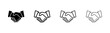 © LUNARA - Handshake icon logo design. business handshake sign and symbol. contact agreement
