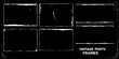 © Dibyendu - collection of five black rectangular frames with distressed edges on transparent background vintage photo vector graphic design scrapbooking memories nostalgia photography album layout
