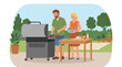 © Zakil - Couple Having A Barbecue In The Backyard