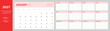 © SpainArts - Minimal white 2027 calendar template with red accents, clean monthly planner pages, Monday week start, printable A4 and A3 layout for efficient scheduling, office organization and everyday planning