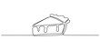 © Bilas - One single continuous line drawing of a delicious slice of fruit pie