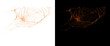 © Smart Studio - Spooky orange spider web textures, creepy cobweb design elements on white and black backgrounds, halloween decorative spiderweb overlays