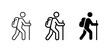 © Nasir - Hiking Icon Set, Trekking Symbol Collection, Backpacking Pictogram, Outdoor Adventure Graphics