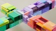© أبو عبد الله - Abstract colorful geometric structure with glass and code displays