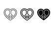 © Maisa - Peace Heart Icons, Love Symbol Graphics, Harmony Emblem Vectors, Unity Signs Set