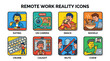 © Ahahaha - Remote Work Reality Icons: Eating, On Camera, Snack, Noodle, Crumb, Caught, Mute, Chew