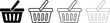 © MdAmdadul - Set of shopping basket icons with line thickness variations from thin to solid silhouette isolated on white background