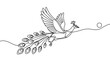 © ziya - Elegant peacock bird illustration white background.