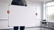 © TAJMIRUL RAHMAN - Person holding a large white board in a classroom or educational facility for lesson planning with whiteboard classroom education presentation