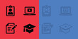 © Salim - Education and e-learning set featuring student profiles, lectures, writing tasks, and graduation caps
