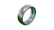 © jayantha - Futuristic smart ring with polished titanium finish and health sensors. Wearable tech asset isolated