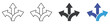 © Sujon Sharma - Set of diverse directional arrow icons showing multiple paths and diverging choices in different styles for visual representation