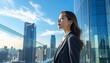 © NI9 - Professional Businesswoman Standing in Modern Office Building.