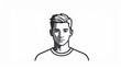 © Bakeke - Minimalist vector illustration of a young man with stylish hair and a confident look