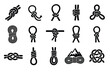 © Mostak - Set of various rope knots icons