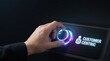 © Rio Ai - Business professional turning glowing knob to maximize customer centric strategy for improved client satisfaction