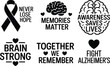© KN Rupna - Alzheimer's awareness quotes, brain health vector set, 6 memory loss icons Editable Vector