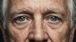 © Gophotograph - Deeply wrinkled skin and piercing blue eyes of an aged person conveying wisdom and experience.