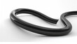 © Aljurrum - A glossy black pipe curves and loops across a white surface