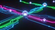 © ธรรมนูญ ศรีเดชา - Complex digital pathways form a glowing network of data streams and vibrant nodes representing a futuristic machine learning architecture, glowing, neural network, stream