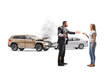 © Ljupco Smokovski - Man shouting at a young woman after car collision