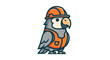 © Vecto - Cartoon parrot construction worker illustration