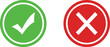 © MstHalima - Green check mark and red cross sign icons representing correct and incorrect choices