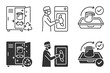 © Татьяна Петрова - Medical sterilization process icons showing equipment and procedures.