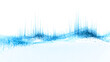 © Jack - Abstract cyan digital data wave with flickering vertical lines set against a pristine white backdrop, concept for big data, artificial intelligence, and futuristic tech