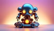 © Garadel - Cute futuristic robot with glowing orange core