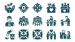 © muhdardi - Set of community service and global volunteering support icons.